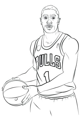 333x480 Nba Players Coloring Pages Derrick Rose Coloring Pages Playing