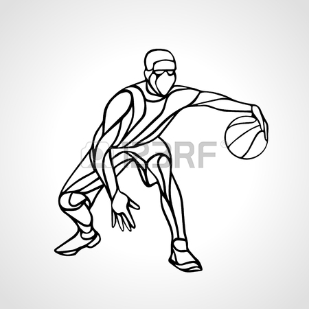 450x450 Polygonal Geometric Professional Basketball Player On Colorful
