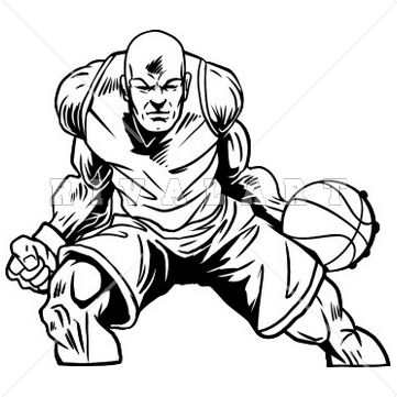 361x361 Sports Clipart Image Of A Strong Basketball Player With Muscles
