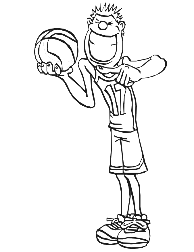 675x873 Basketball Player Coloring Page