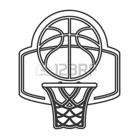 450x450 Red Basketball Hoop Cartoon Vector Graphic Design Royalty Free