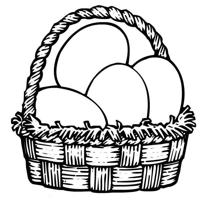 700x700 Easter Egg Basket Drawing Hd Easter Images