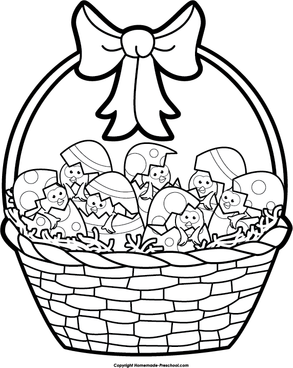 571x716 Free Easter Basket Clipart