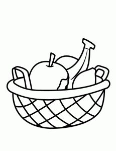 231x300 Fruits Basket Coloring Pages