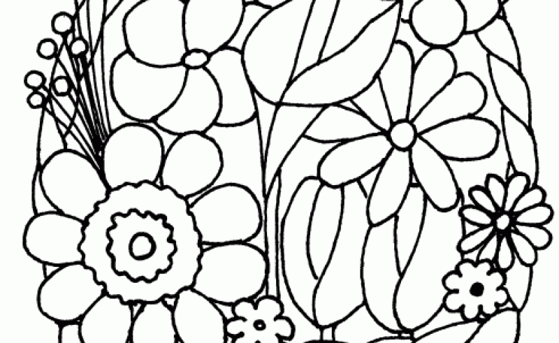 800x491 Outline Drawing Of A Basket Of Flowers Gardening Flower