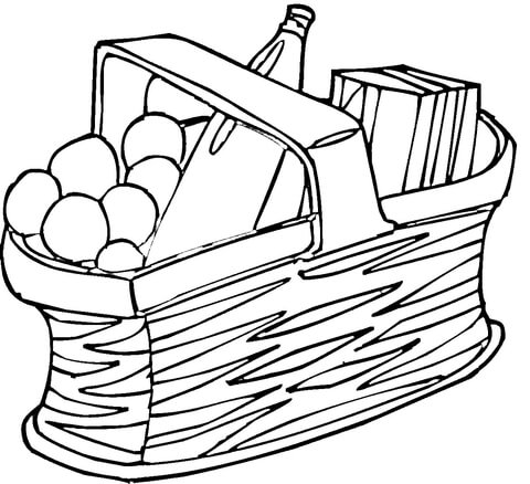 480x438 Picnic Basket Coloring Page Free Printable Coloring Pages