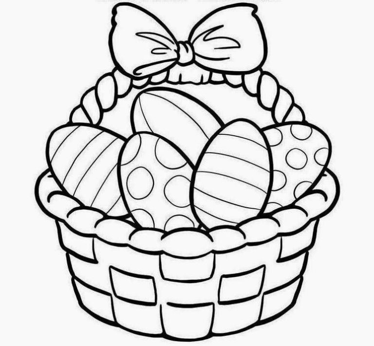 768x711 Printable] Easter Baskets, Coloring Pages, Drawings, Clip Art