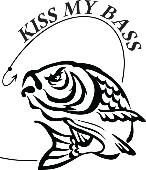 570x661 Kiss My Bass Fishing Boat Trailer Tackle Box Gear Vinyl