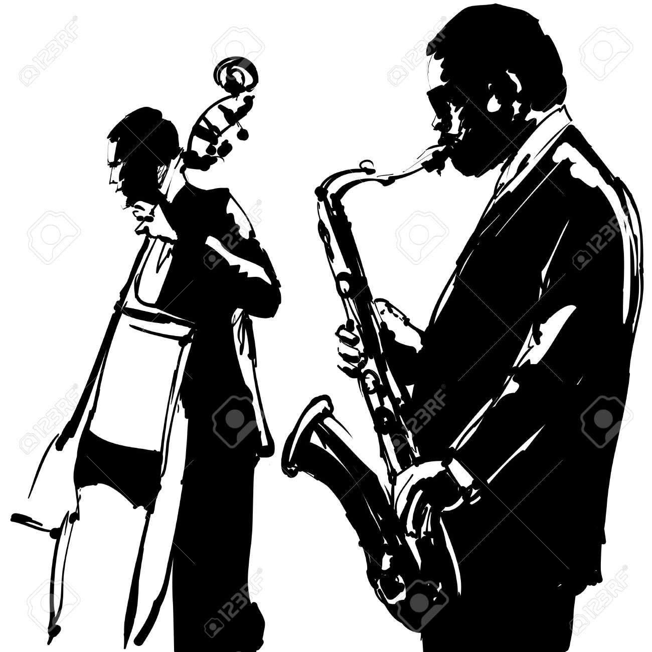 1300x1300 Jazz With Saxophone And Double Bass