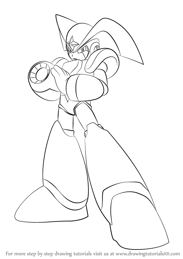 598x844 Learn How To Draw Bass From Mega Man (Mega Man) Step By Step