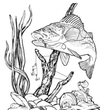 399x429 Bass Fishing Clip Art Other Files Woodburning