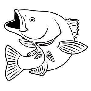 300x300 Fish With Mouth Open Drawing