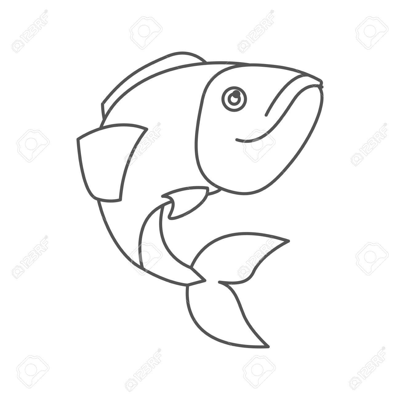 1300x1300 Sketch Silhouette Of Largemouth Bass Fish Vector Illustration