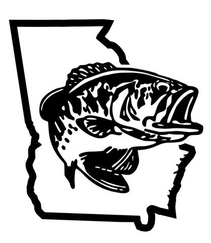 418x480 Georgia Bass Fishing Decal Sticker