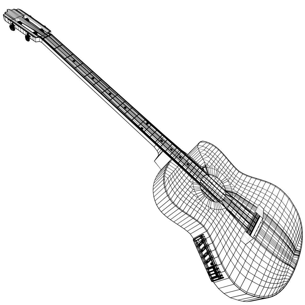 1200x1200 3d Acoustic Bass Guitar Cgtrader
