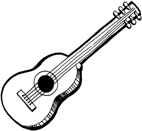 480x445 Acoustic Guitar Coloring Page Free Printable Coloring Pages