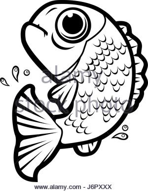 300x388 A Cartoon Fish Jumping Out Of The Water Stock Vector Art