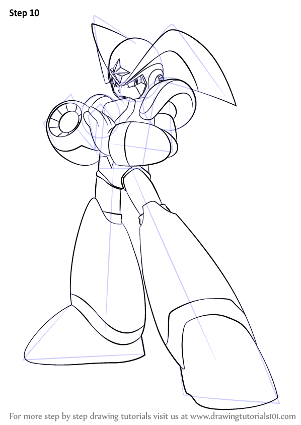 598x844 Learn How To Draw Bass From Mega Man (Mega Man) Step By Step
