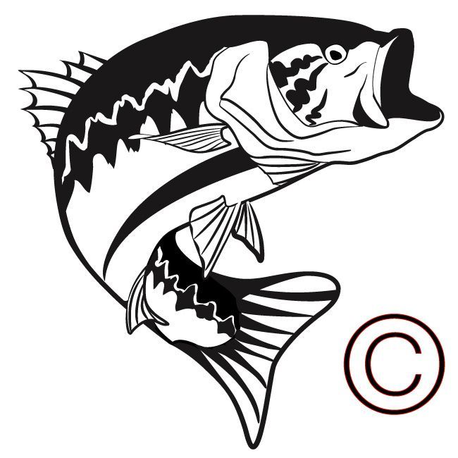650x650 Big Mouth Bass, Large Mouth Bass, Vinyl Decals F I S H I N G