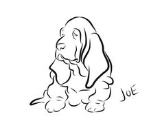 236x176 Basset Hound Outline