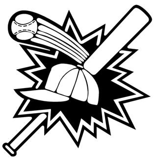 320x323 Baseball Bat And Ball Decal Sticker