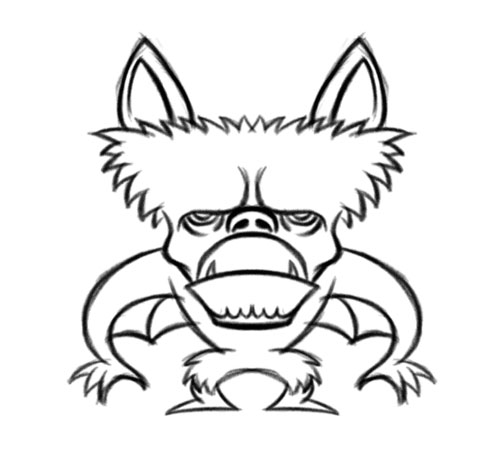 500x462 Monkey Bat Cartoon Character Creature Illustration For Group