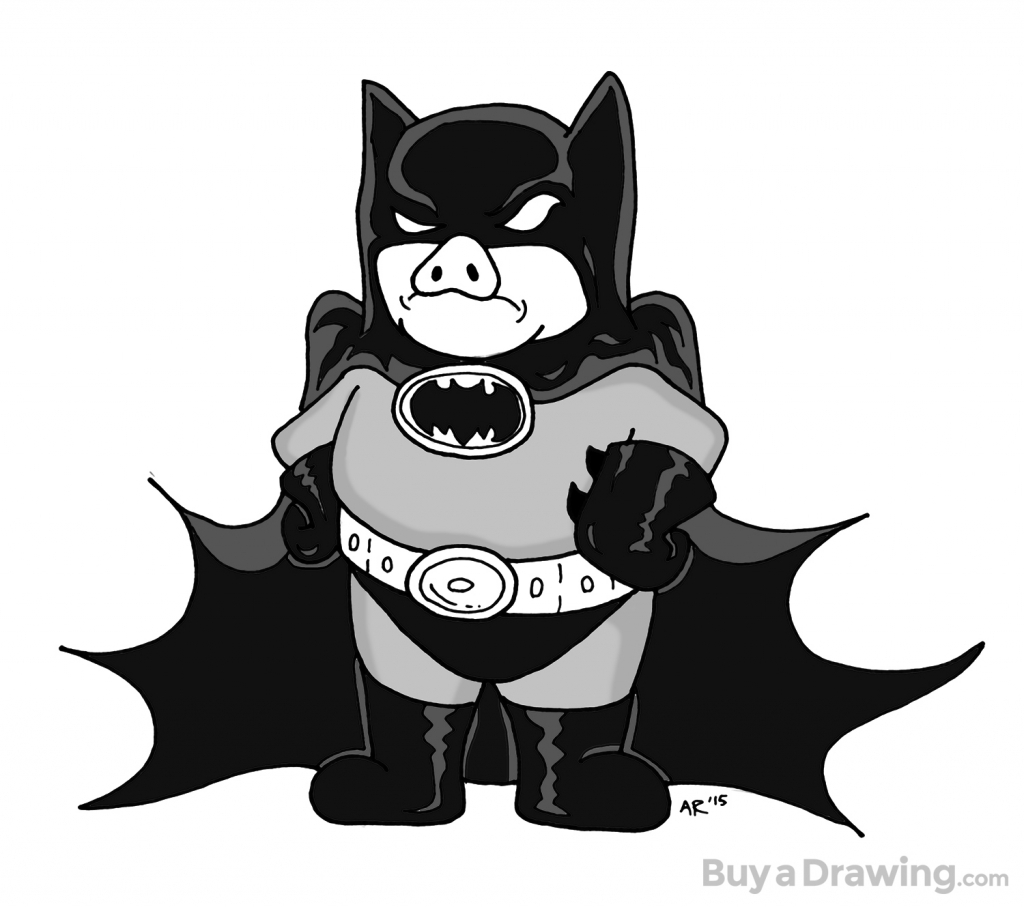 1024x907 Batman Cartoons To Draw Bat Pig Cartoon Drawing In Honor Of Batman