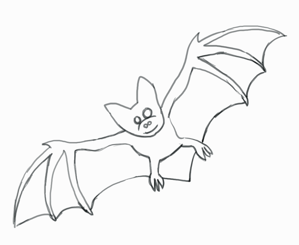 984x808 Bat Drawing