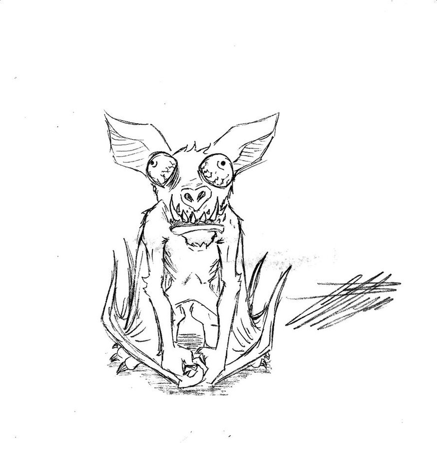 875x912 Creepy Bat By In The Change