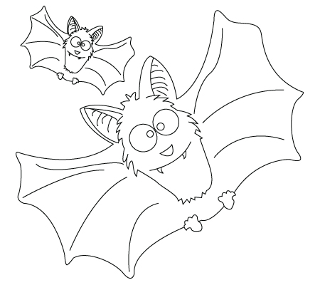 450x400 Drawing Of A Bat To Color