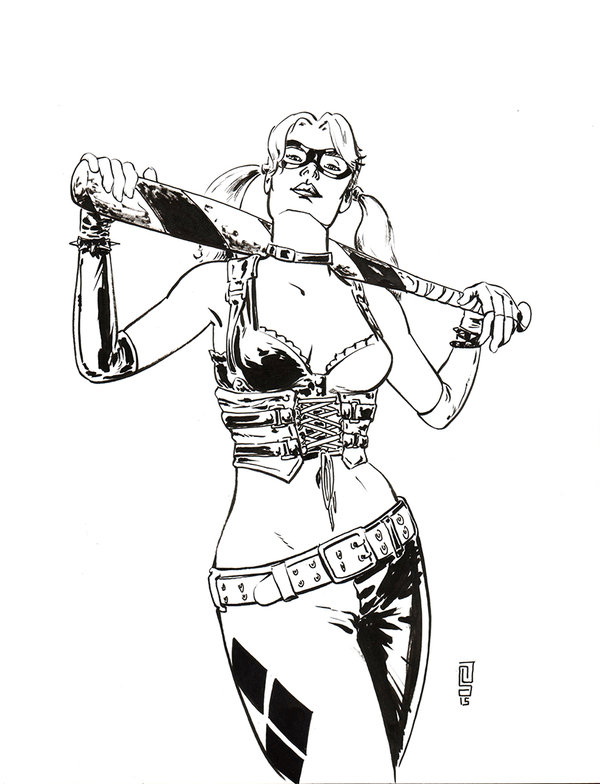 600x784 Harley Quinn With Bat By Jeremysummey