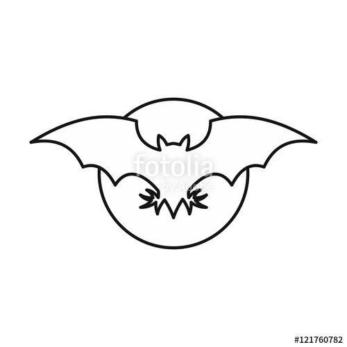 500x500 Bat Icon In Outline Style Isolated On White Background. Fly Symbol
