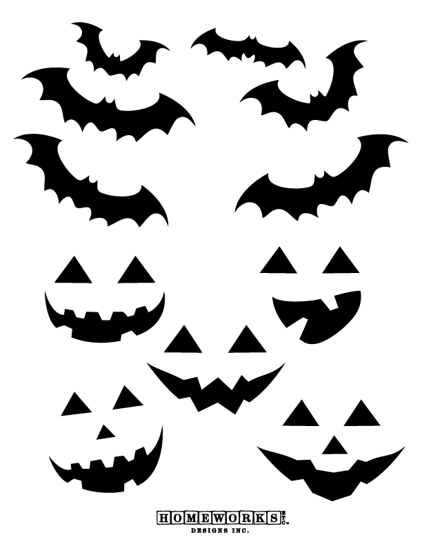 612x792 Free Halloween Printable Bat And Diy Pumpkin Face Designs