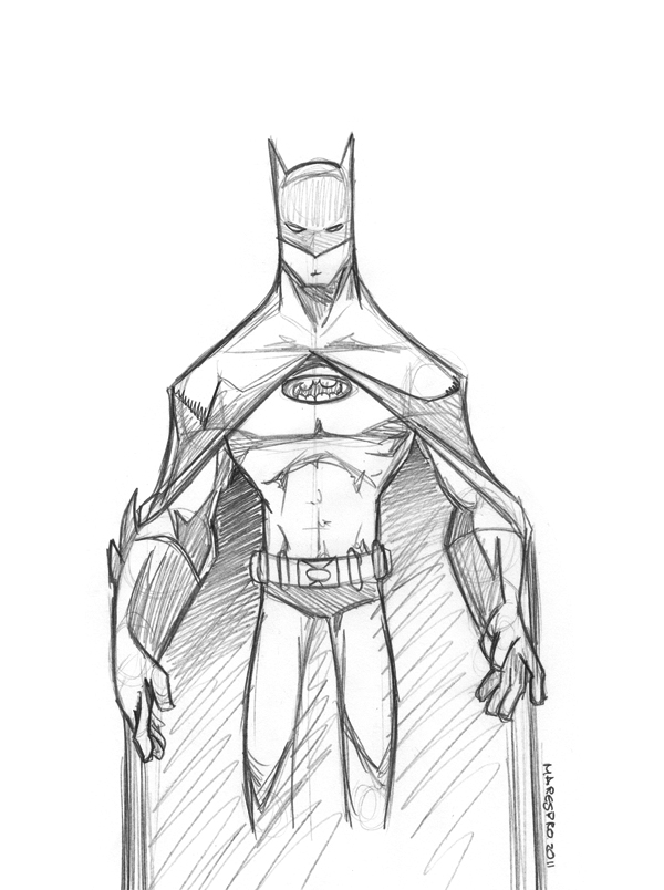 600x804 Batman Sketch By Marespro13