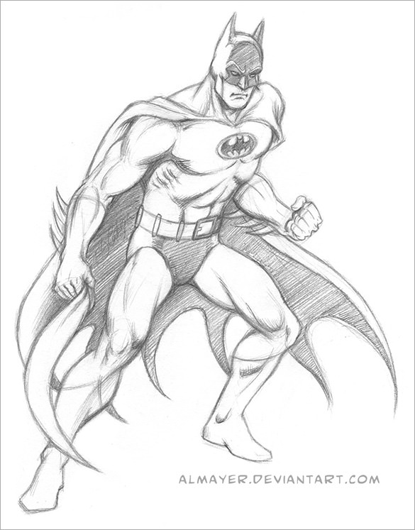 Bat Sketch Drawing