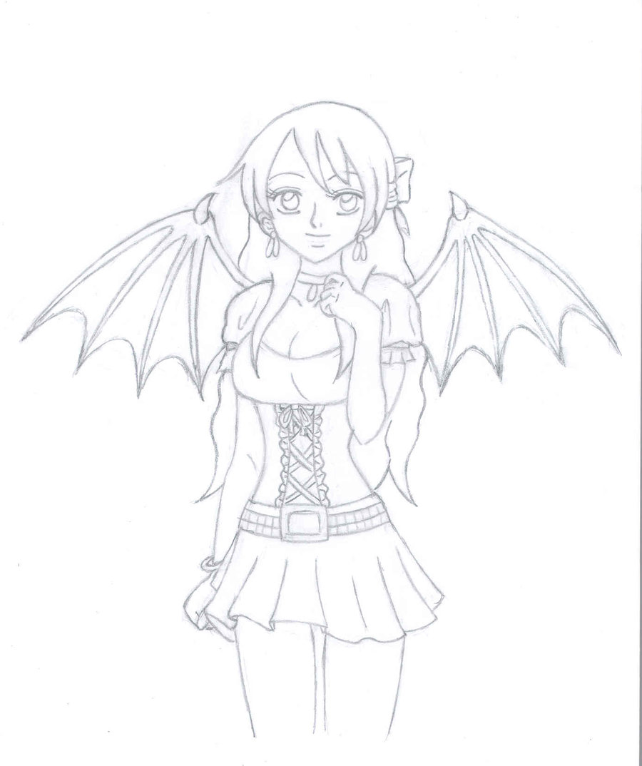 900x1074 Belle And Her Bat Wings By Littleai