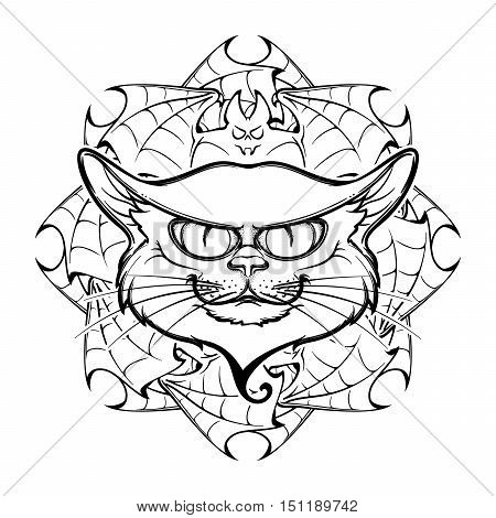 450x470 Halloween Illustration Black Cat Vector Amp Photo Bigstock