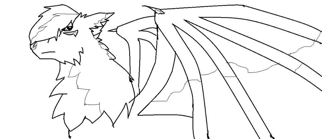 1024x443 Male Wolf With Bat Wings Lineart By Sebbysdemon
