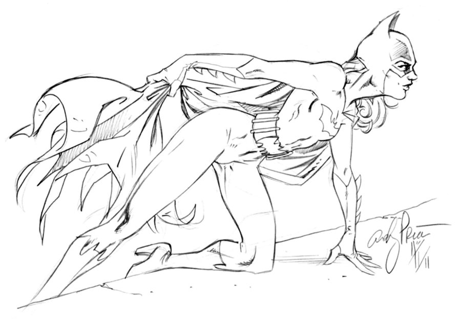 900x622 Batgirl Pencil Sketch By Andypriceart