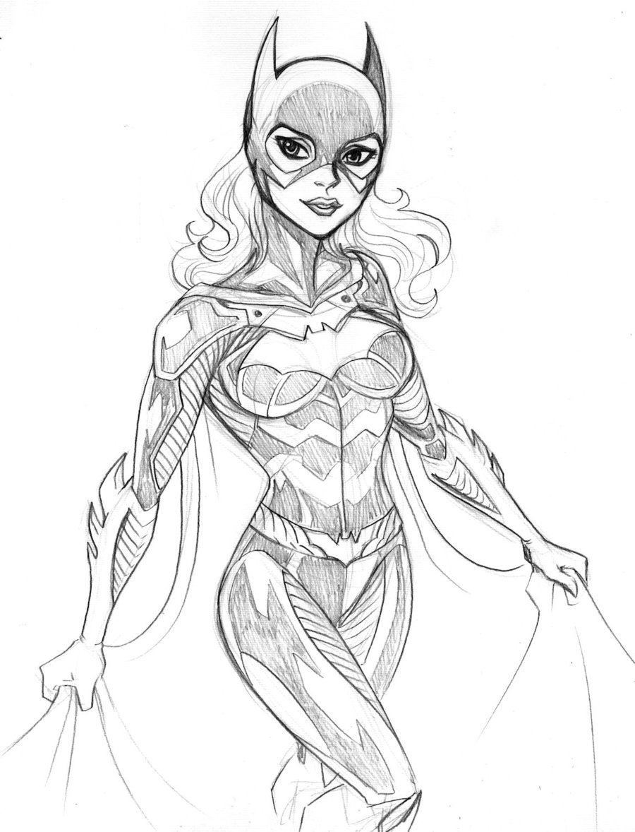 900x1178 Batgirl Sketch By On @