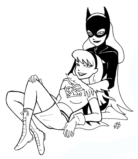 444x511 Supergirl And Batgirl By Yamino