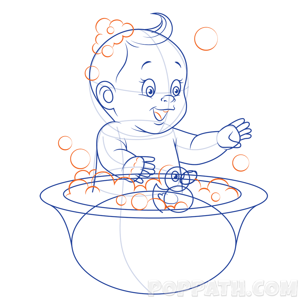1000x1000 How To Draw A Baby Taking A Bath Pop Path