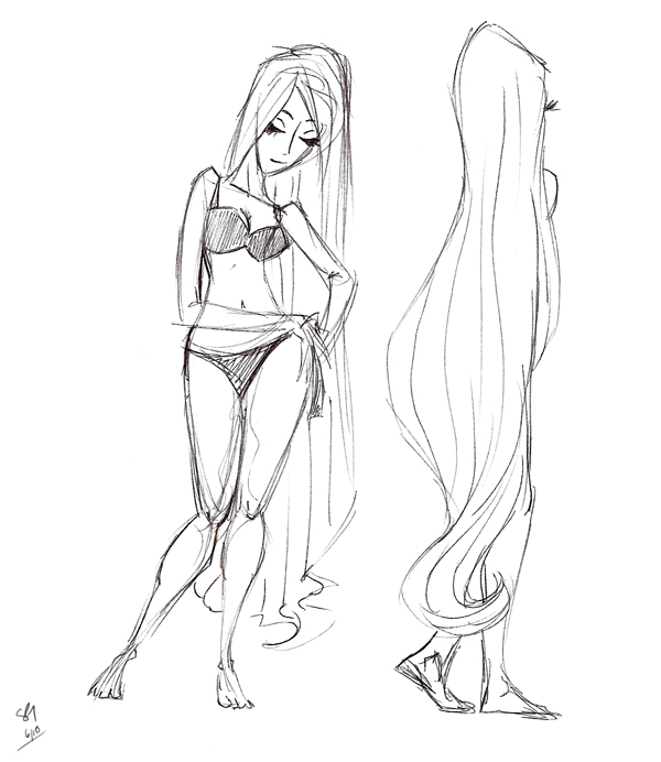 600x692 The Cartoon Funny Fun Art Fridays Beach Girl