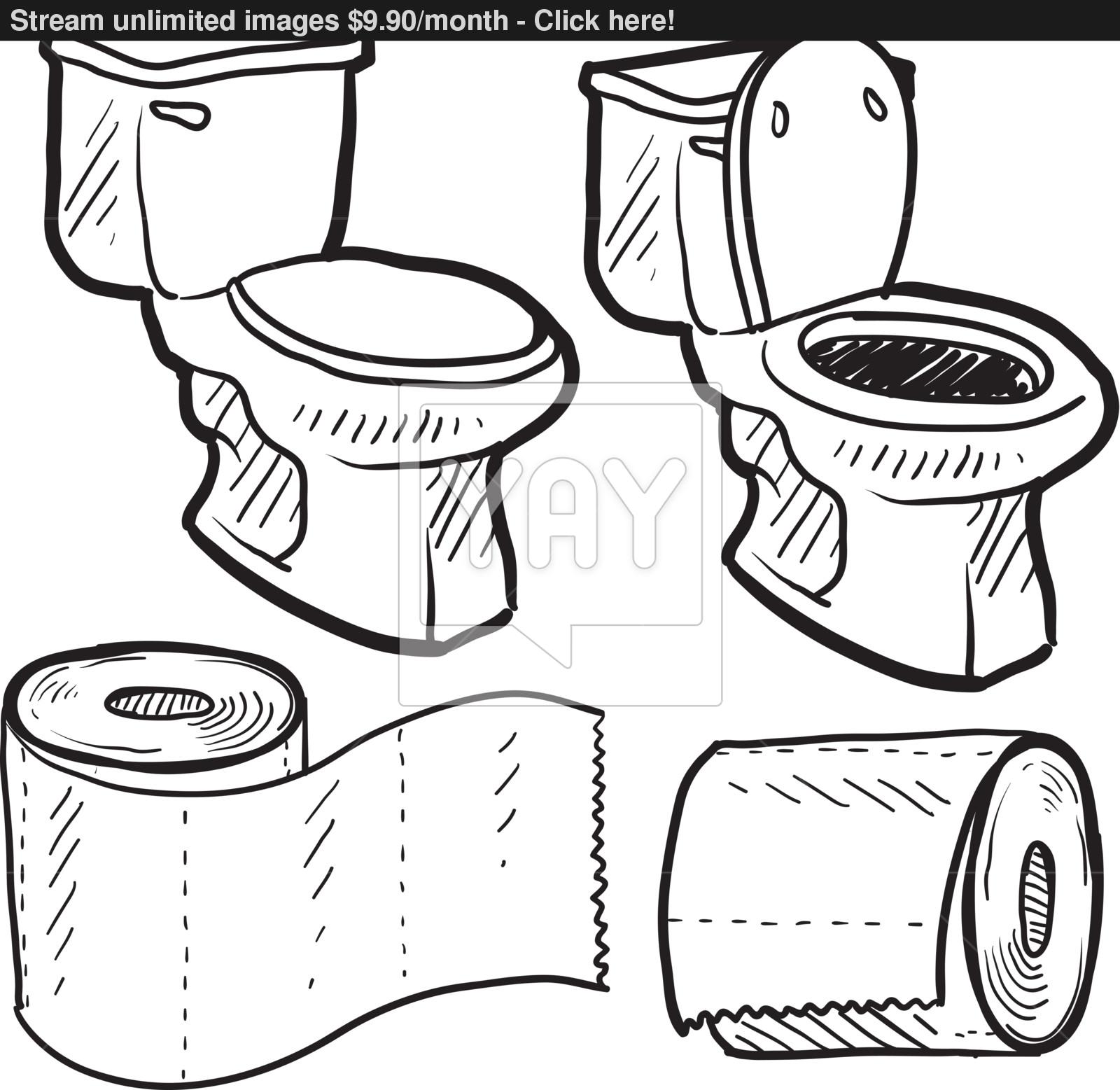 1600x1557 Bathroom Objects Vector Sketch Vector