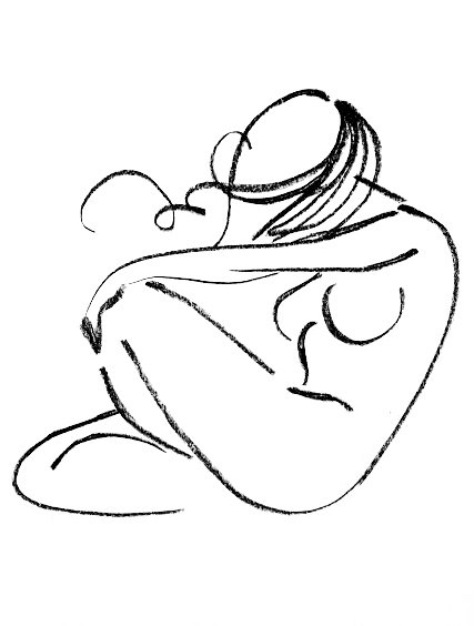 427x564 Original Feminine Charcoal Sketch