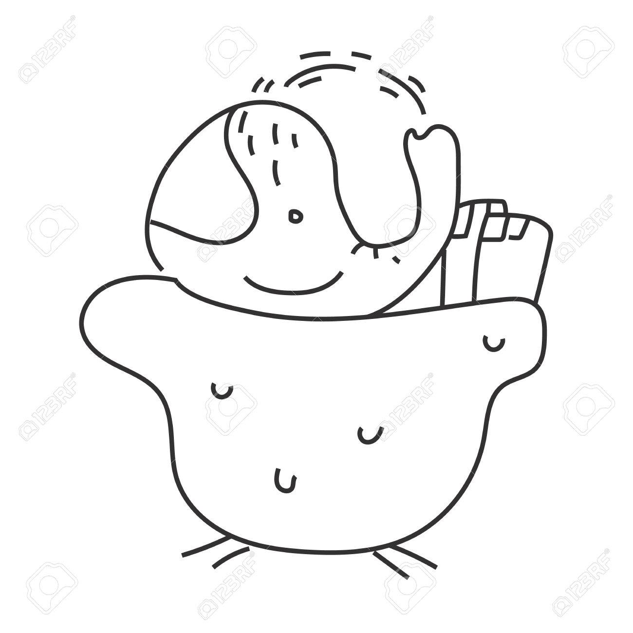 1300x1300 Elephant Bathtub Hand Drawn Royalty Free Cliparts, Vectors,
