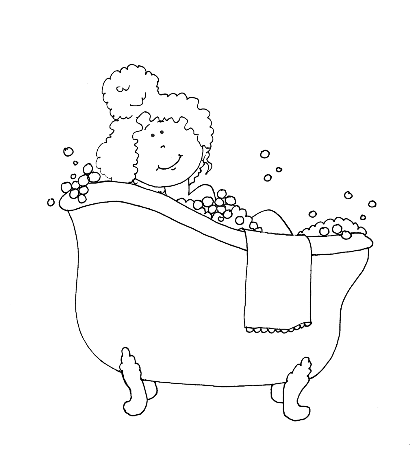 1450x1600 Free Dearie Dolls Digi Stamps Bathtub Lady