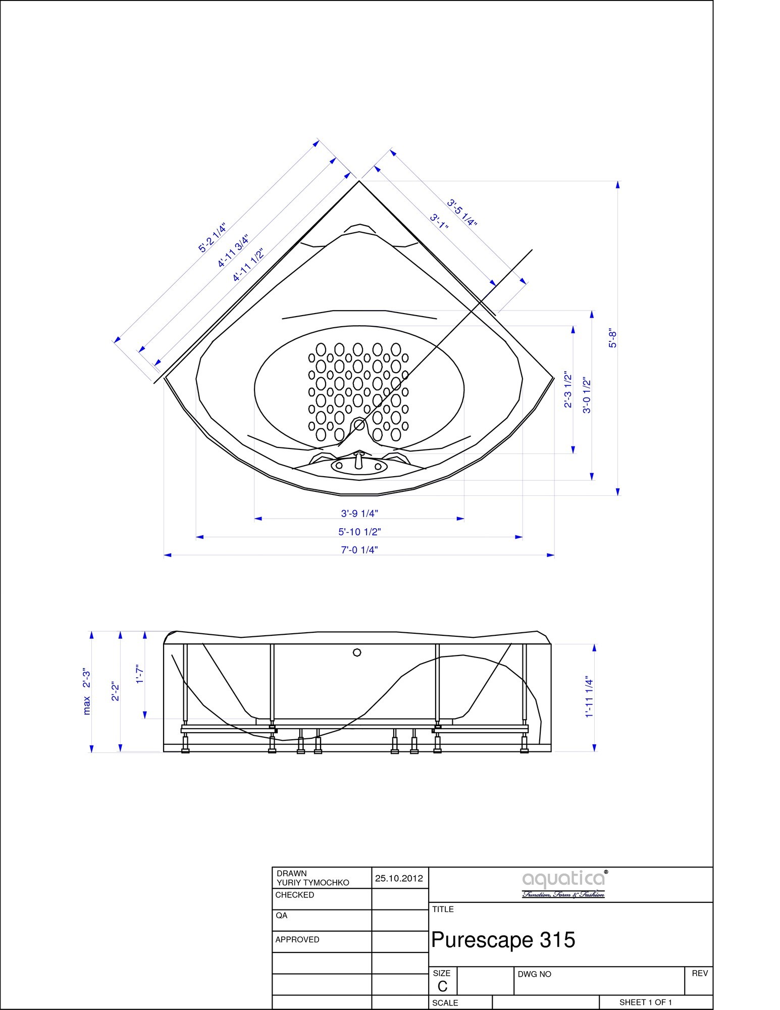 1545x2000 Aquatica Purescape 84 X 68 Corner Acrylic Bathtub Bathtubs Plus