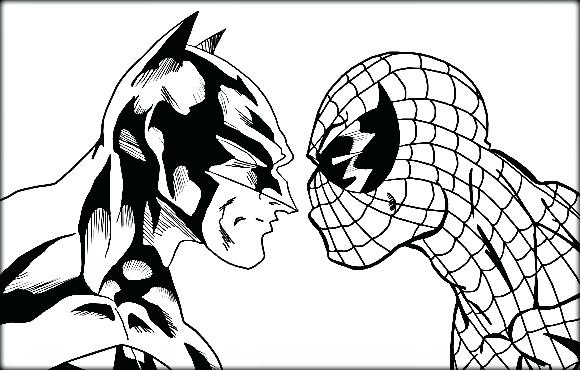580x370 Spiderman Coloring Pages Batman Vs Fights Picture Spiderman