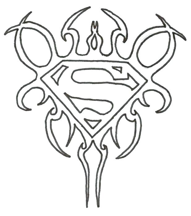 618x699 Batman Vs Superman Logo Coloring Pages To Snazzy Page How Draw